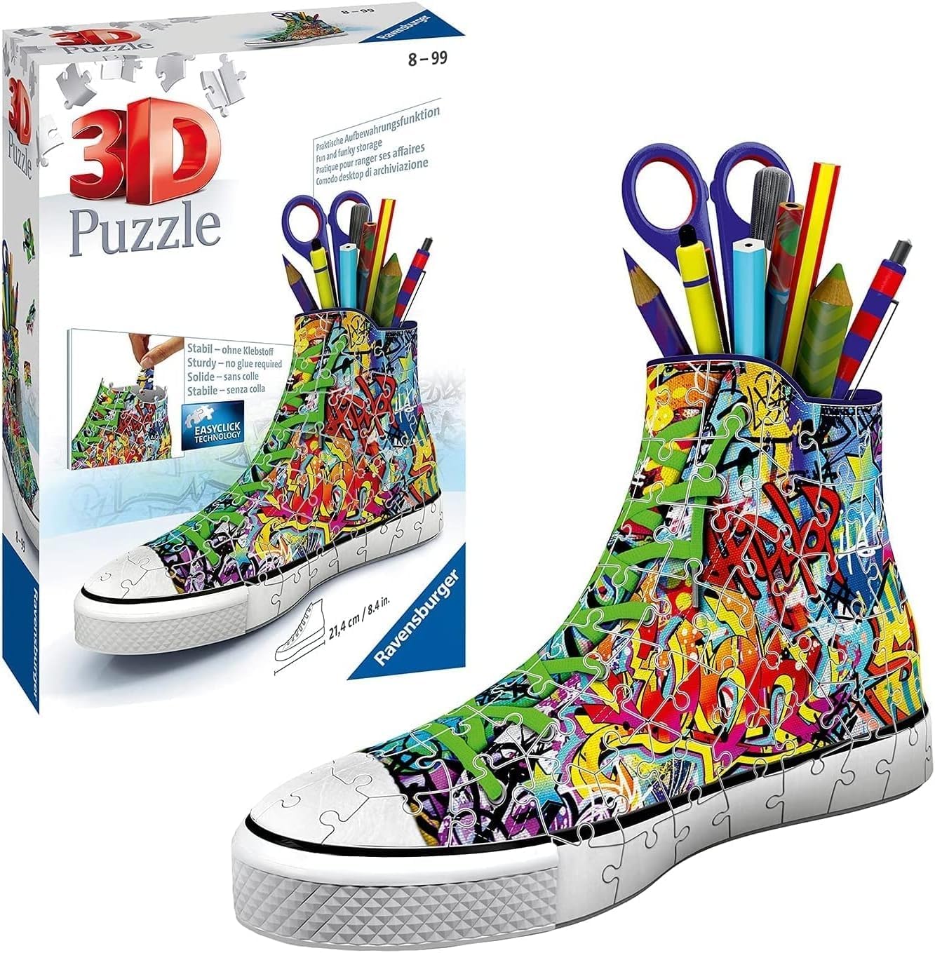 Ravensburger - Puzzle 3D Sneaker - Naruto - Pot à crayons - A partir de 8 ans - 108 pièces numérotées à assembler sans colle - Accessoires inclus - 11543 Ravensburger - Puzzle 3D Sneaker - Naruto - Pot à crayons - A partir de 8 ans - 108 pièces numérotées à assembler sans colle - Accessoires inclus - 11543