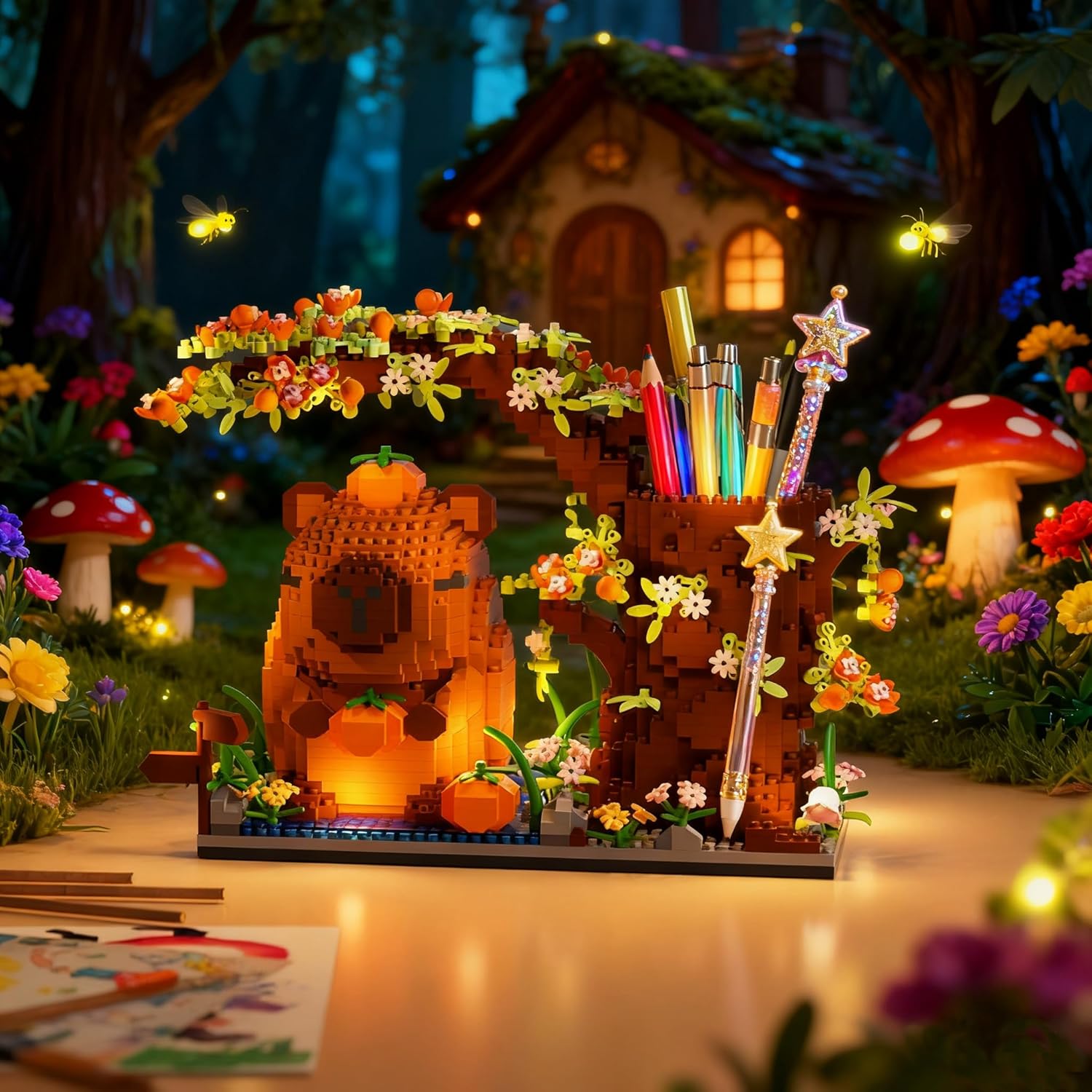 Lixstyea Capybara Baustein Stifthalter