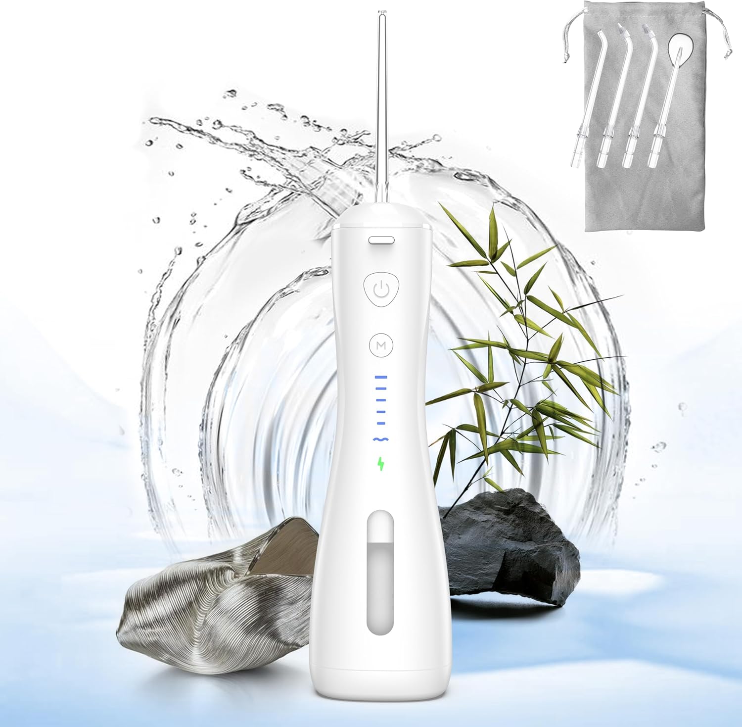 Water Flosser [kabellos tragbar] 6 Modi und IPX7 wasserdicht Munddusche 
