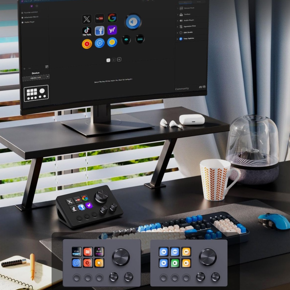 Basicolor N3 Stream Controller Deck mit 6 LCD-Makrotasten