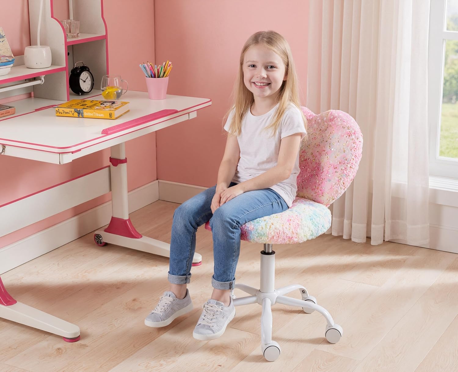 Ya-Home Kinder Schreibtischstuhl aus Kunstfell