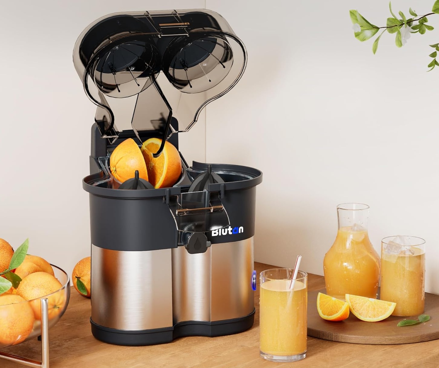 Blutan B Juicy O2 Elektrische Zitruspresse & Orangenpresse