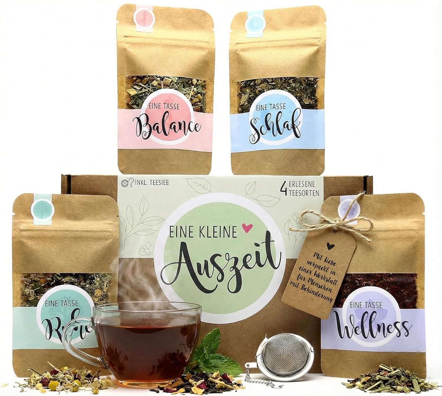 OWLBOOK® Tee Geschenkset Auszeit mit 4 Teesorten