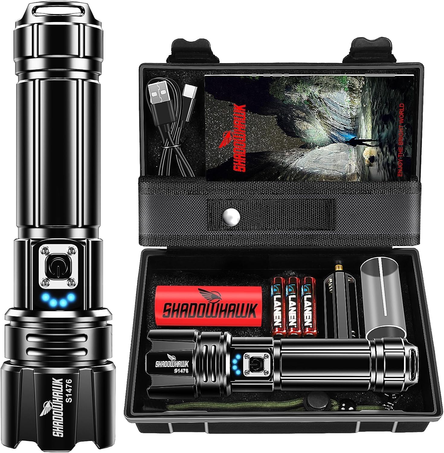 Shadowhawk Taschenlampe Led 500,000 Lumen, Extrem Hell