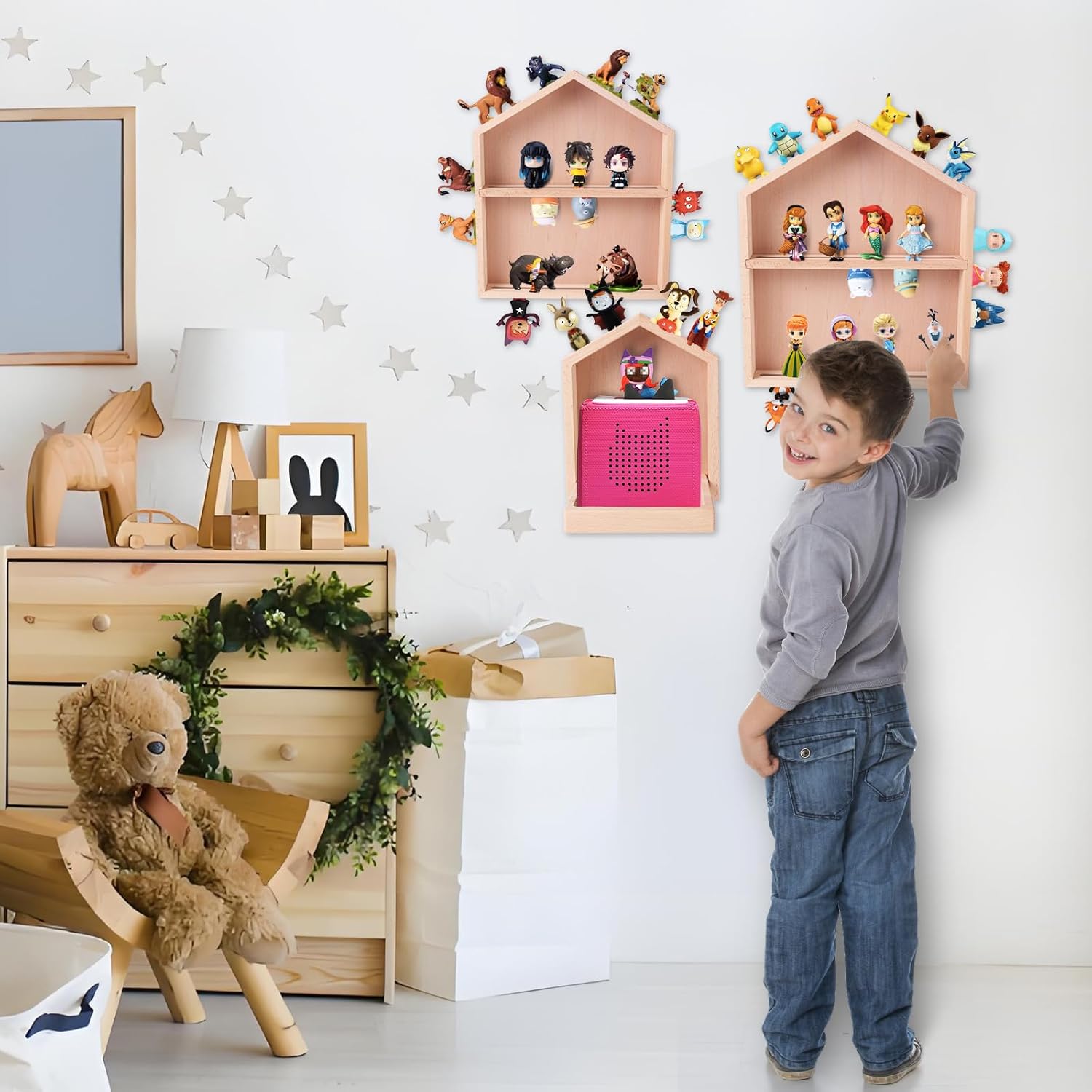 Tonie Regal für Toniebox, 3 kleine Hausform Tonie-Regal für all Ihre Tonie-Accessoires