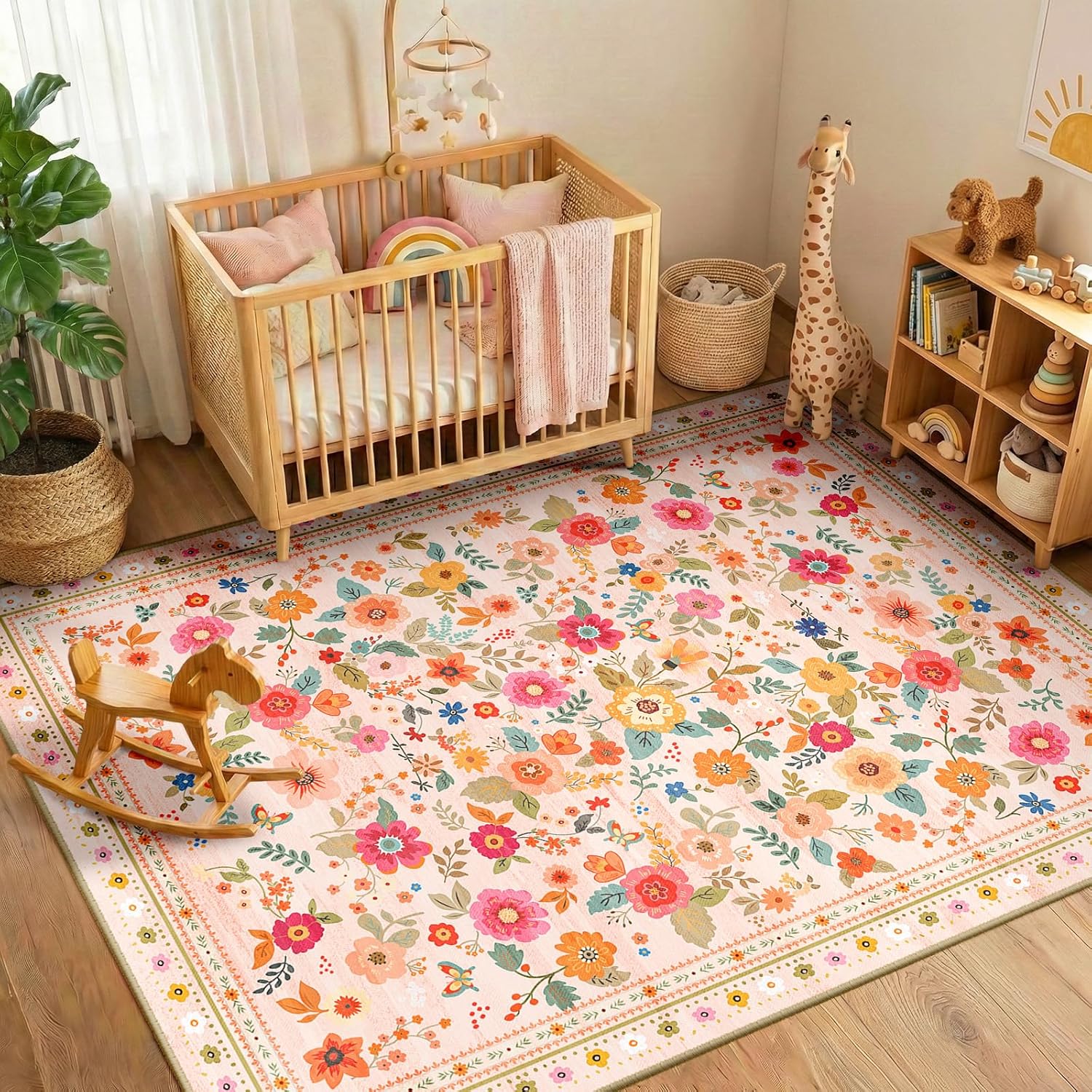 INOVADAY Waschbarer Teppich 120x180 cm Boho Stil