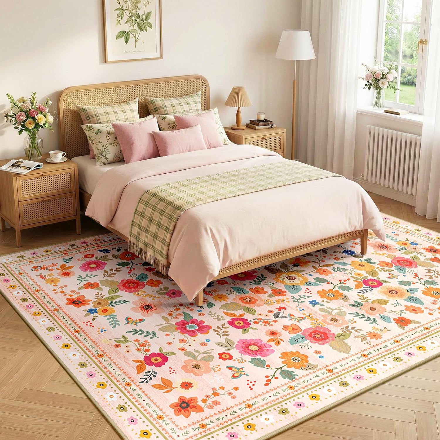 INOVADAY Waschbarer Teppich 120x180 cm Boho Stil
