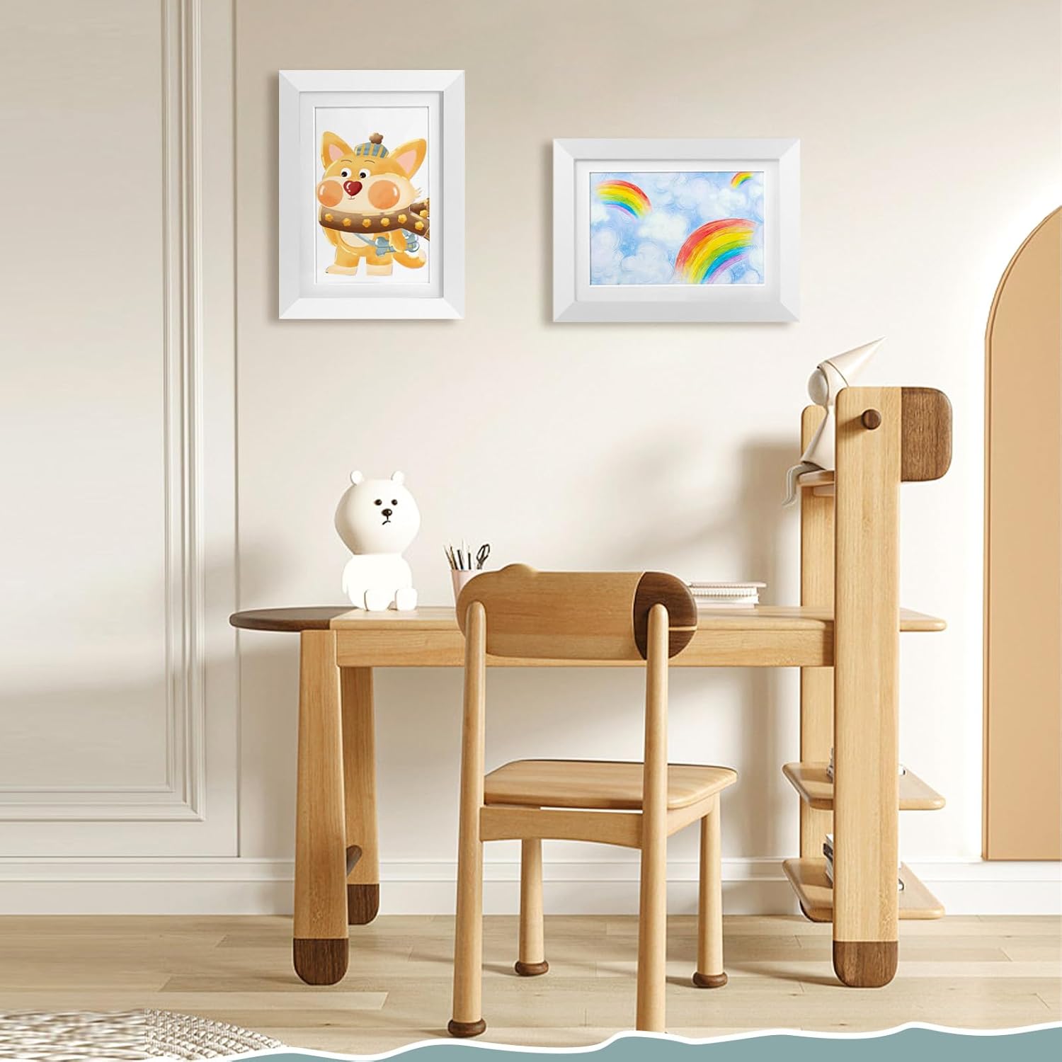 Bilderrahmen für Kinderzeichnungen,A4 Kunstrahmen mit Frontöffnung für Kinder