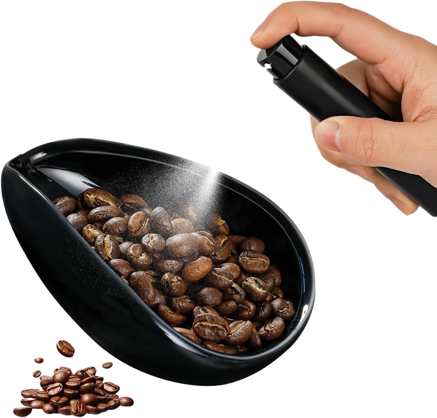 Keramik Kaffee Dosierbecher & Sprühflasche Set - Kaffeebohnen Wiegebecher und Teeblätter Sprüher