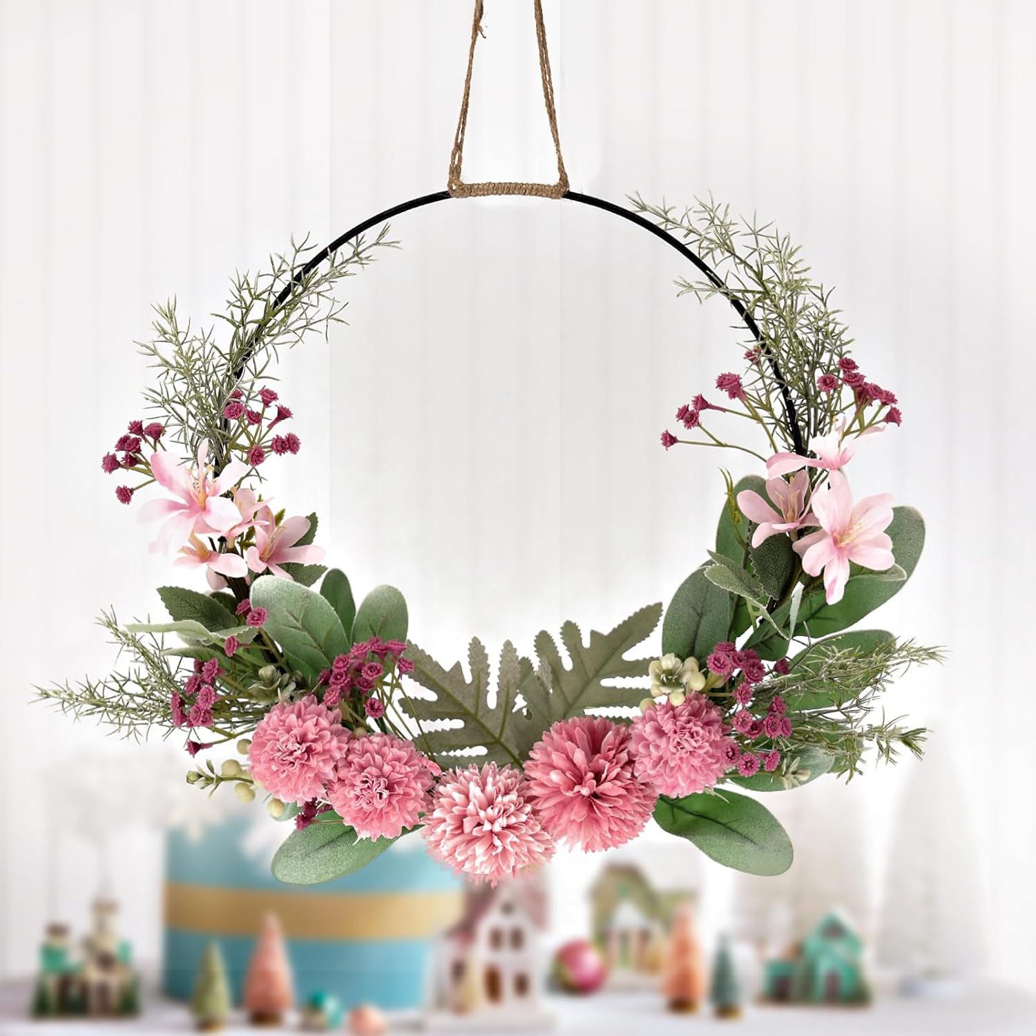 Türkranz Kranz Deko, Künstliche Blumen Orchidee Kranz