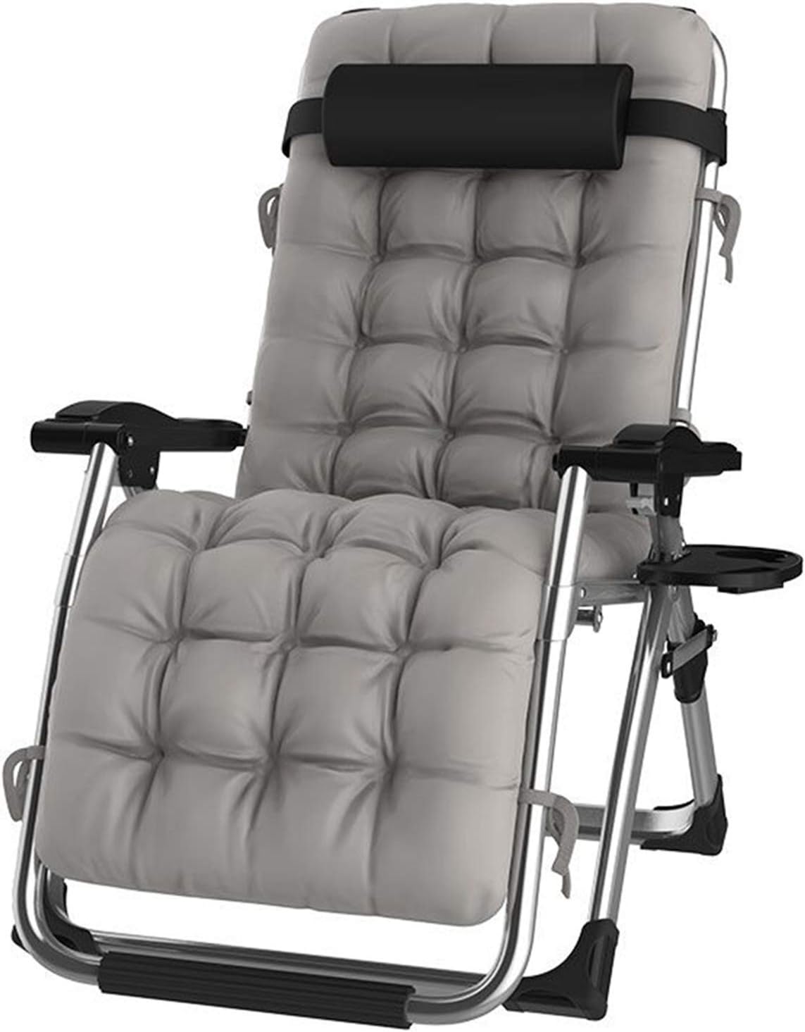 Lehnender Schwerelosigkeits-Stuhl im Freien mit Getränkehalter