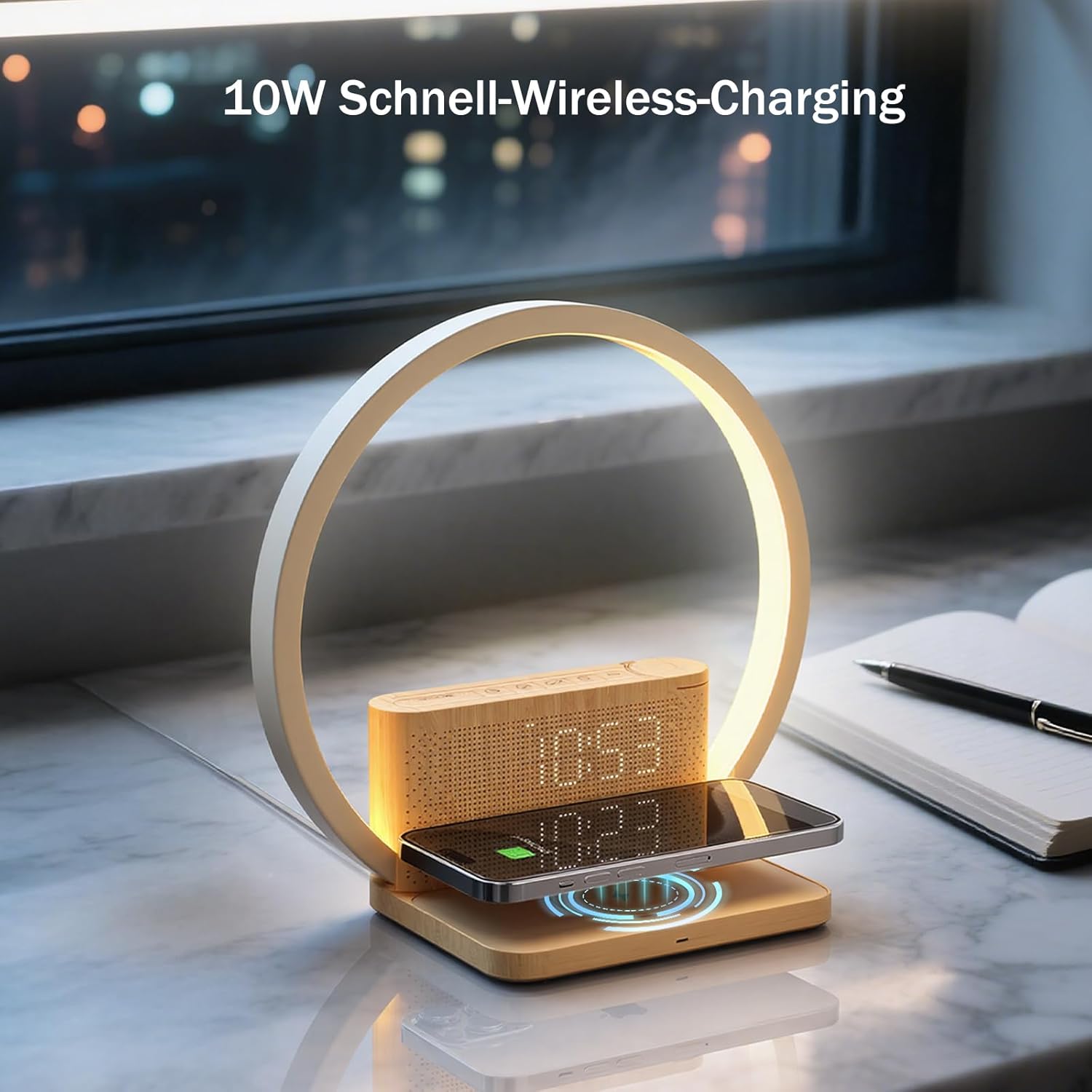 Tageslichtwecker,Nachttischlampe mit Ladefunktion