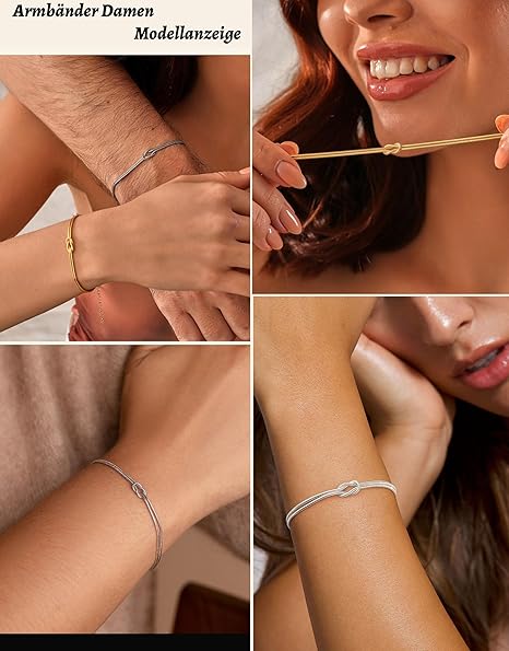 Armband Damen Gold Silber Ketten Armbänder Set