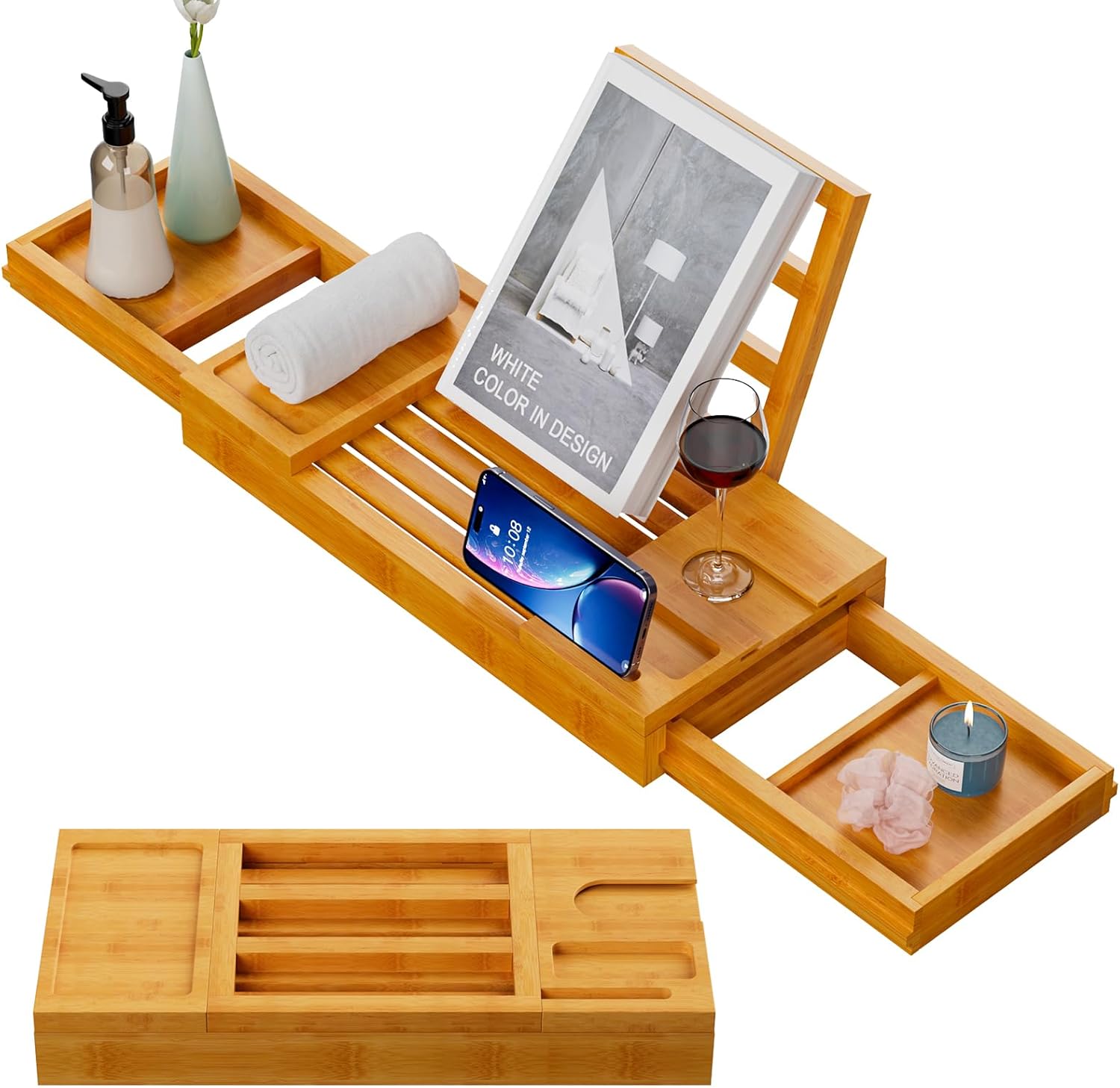 Yirilan Badewannentablett aus Bambus