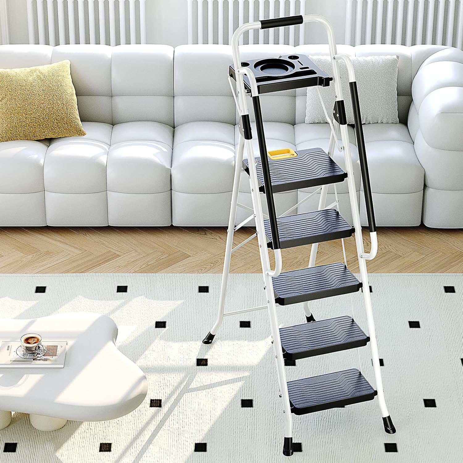 KINGRACK Trittleiter 5 Stufen klappbar