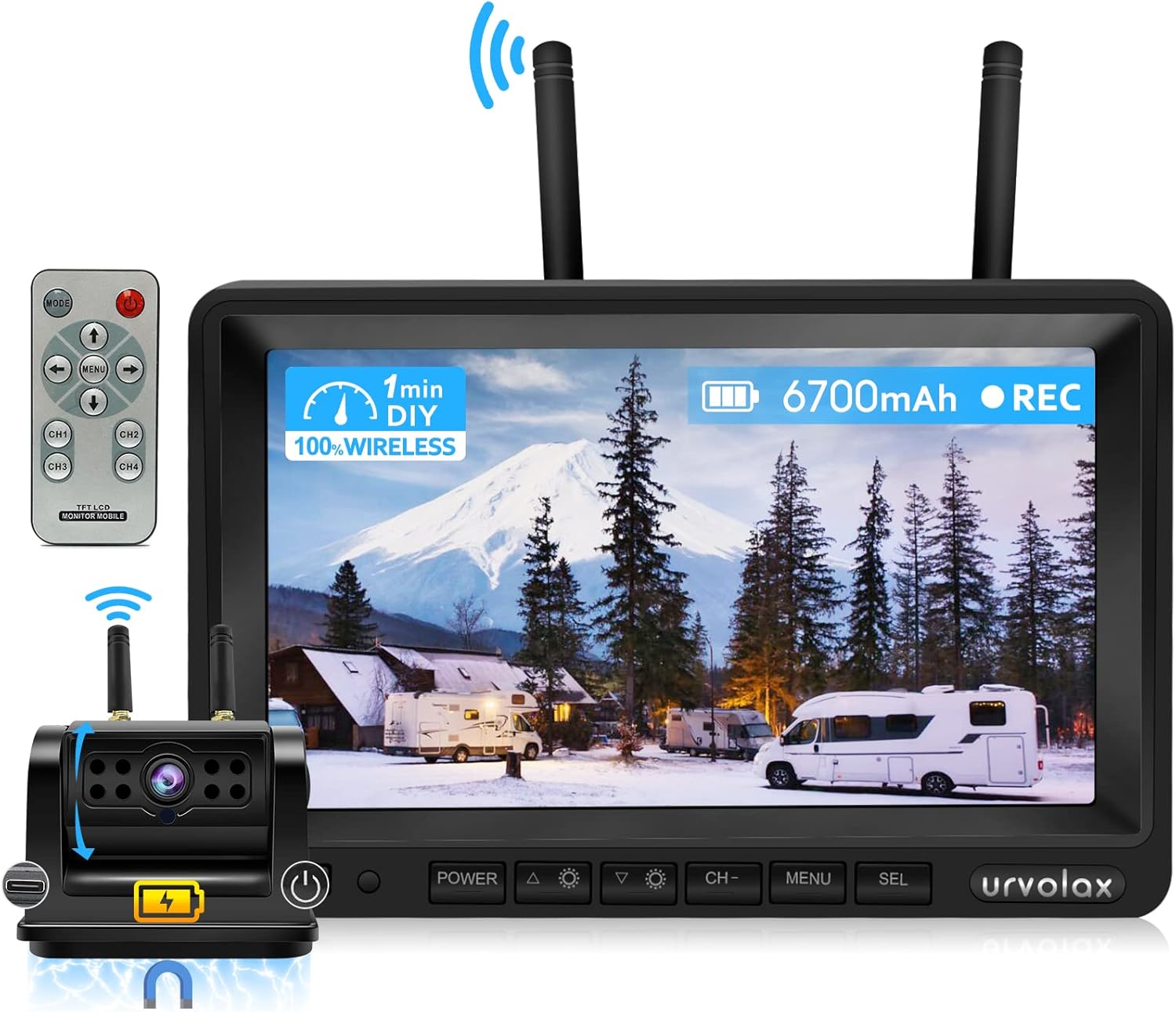 URVOLAX 100% Rückfahrkamera Kabellos