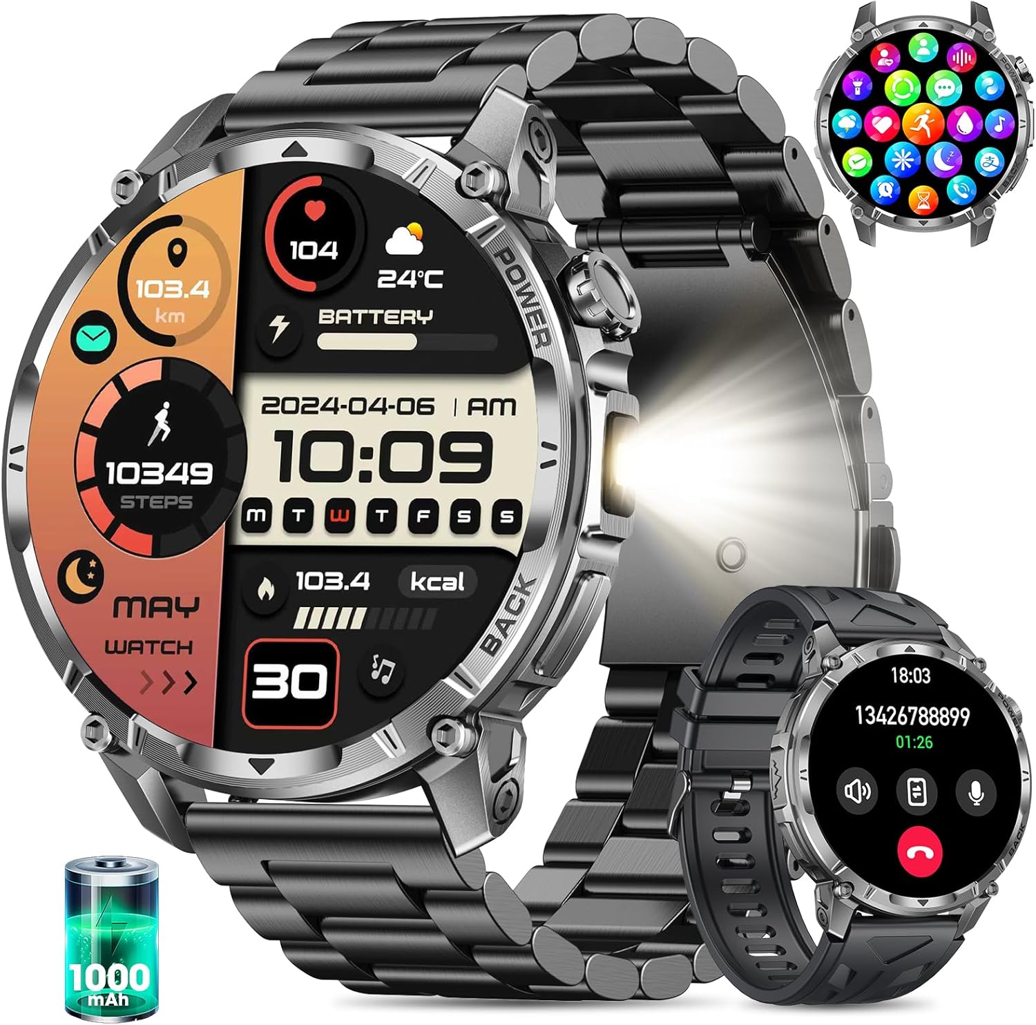 Smartwatch Herren mit Telefonfunktion