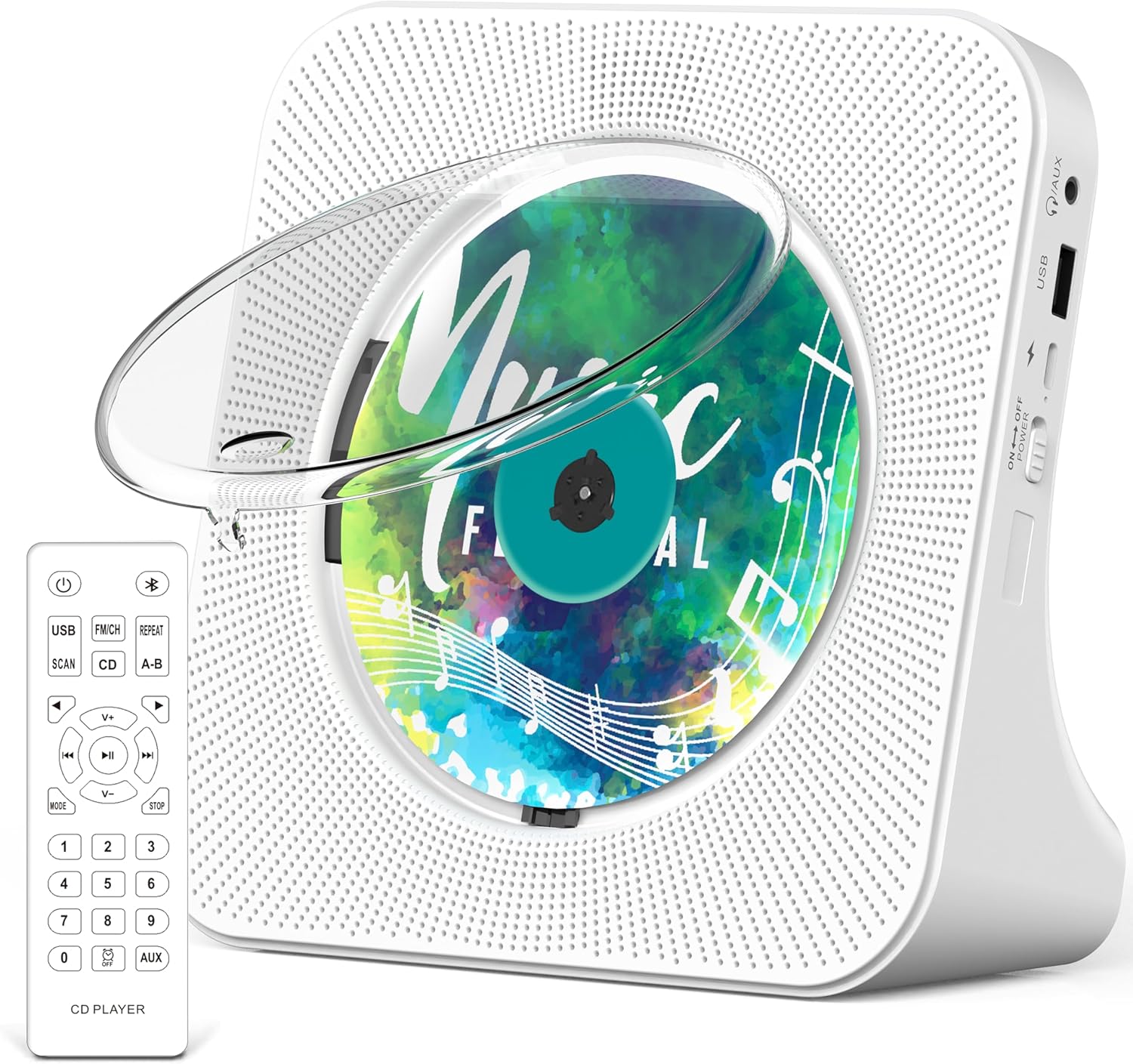 Greadio CD-Player Tragbar mit Bluetooth 5.0,CD-Musik-mit Fernbedienung