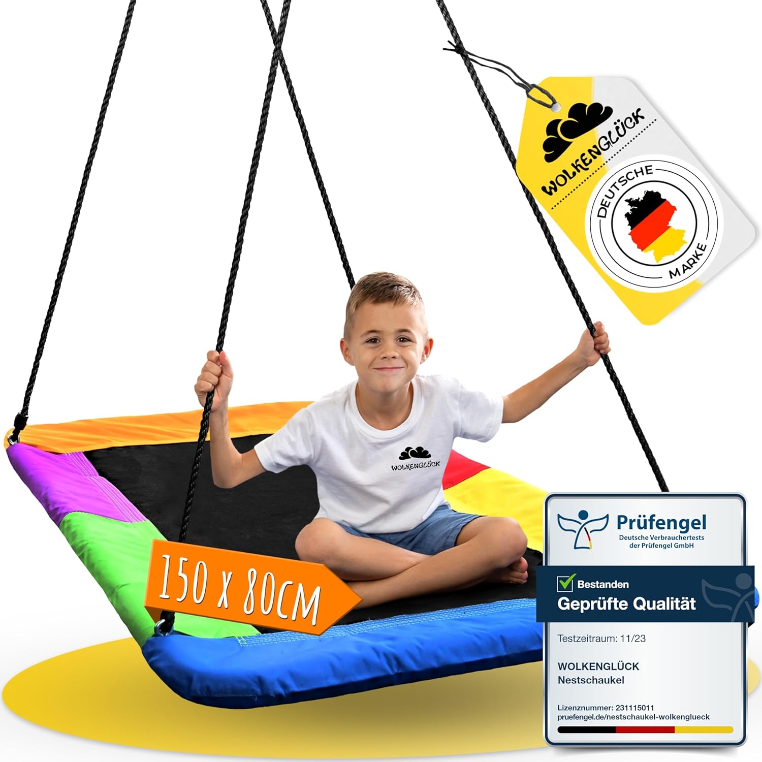 WOLKENGLÜCK® 3-in-1 Nestschaukel eckig