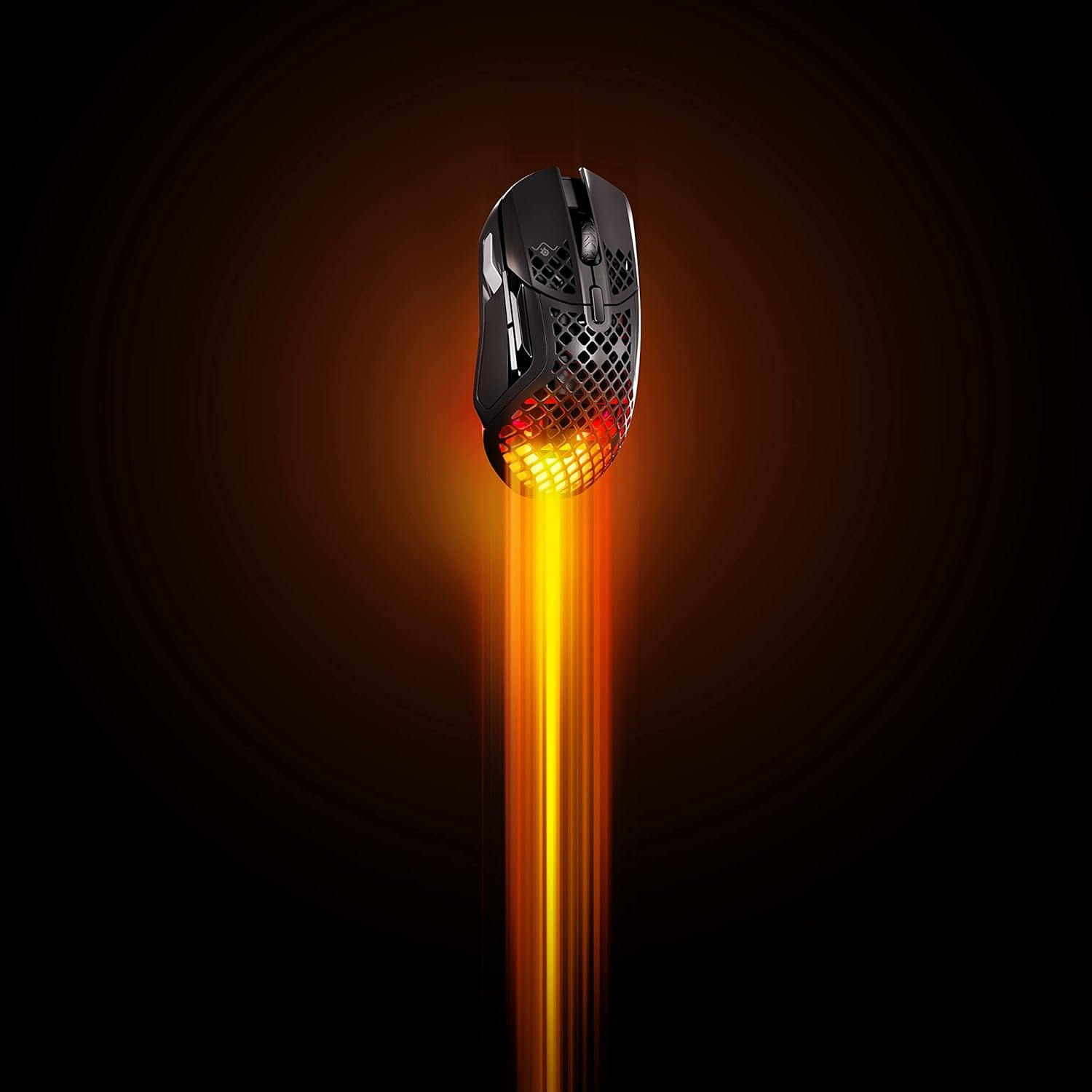 SteelSeries Aerox 5 Wireless – RGB Gaming-Mouse mit Öffnungen in der Oberfläche
