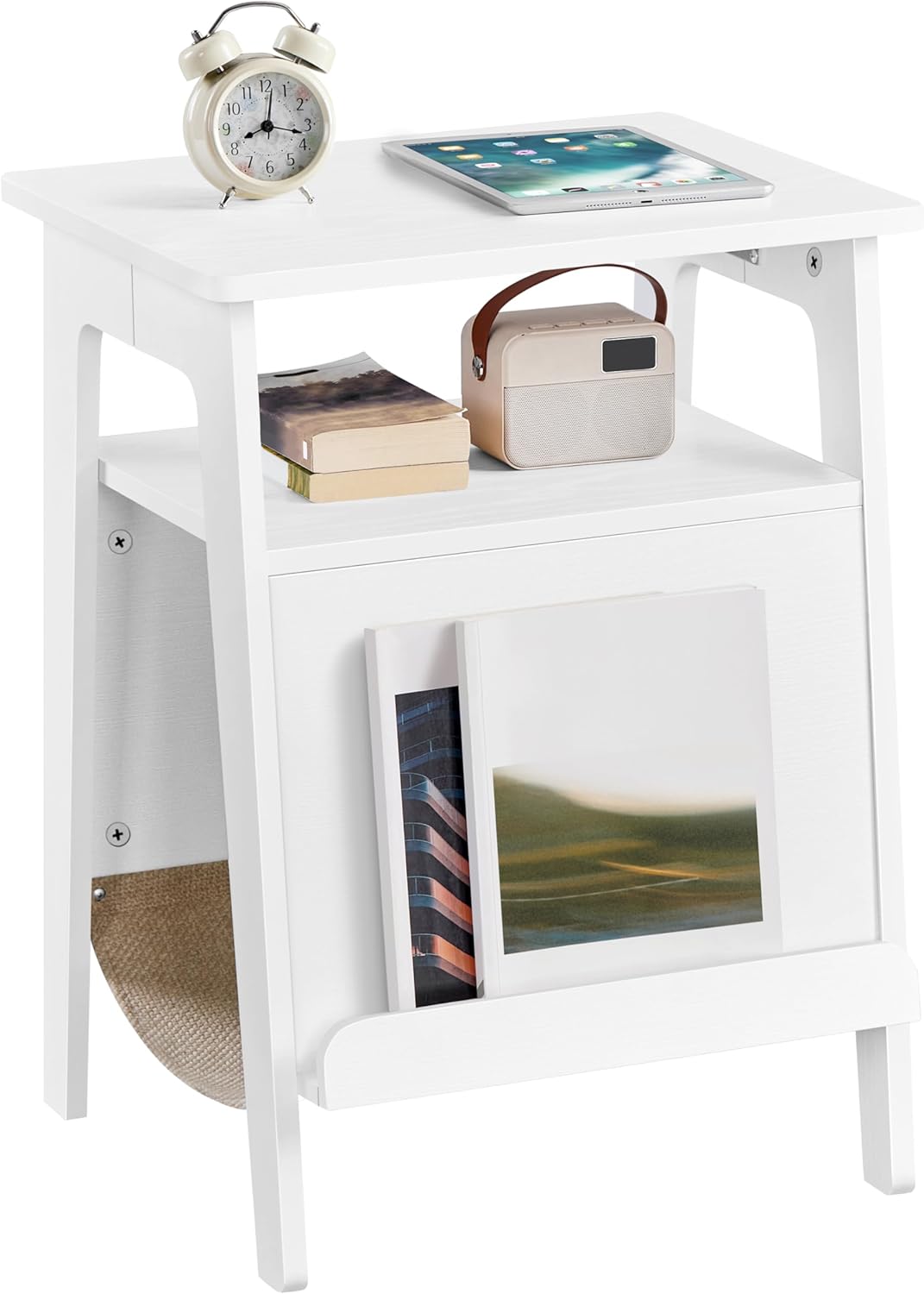 Yaheetech Beistelltisch mit Katzenbett Couchtisch mit Katzenhaus & Kratzbrett