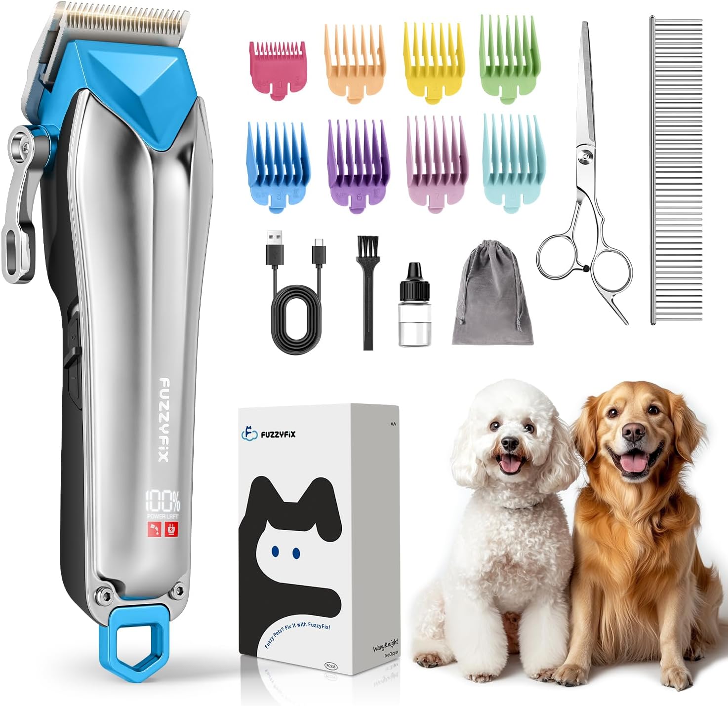 FuzzyFix Leise Hundeschermaschine für dichtes Fell