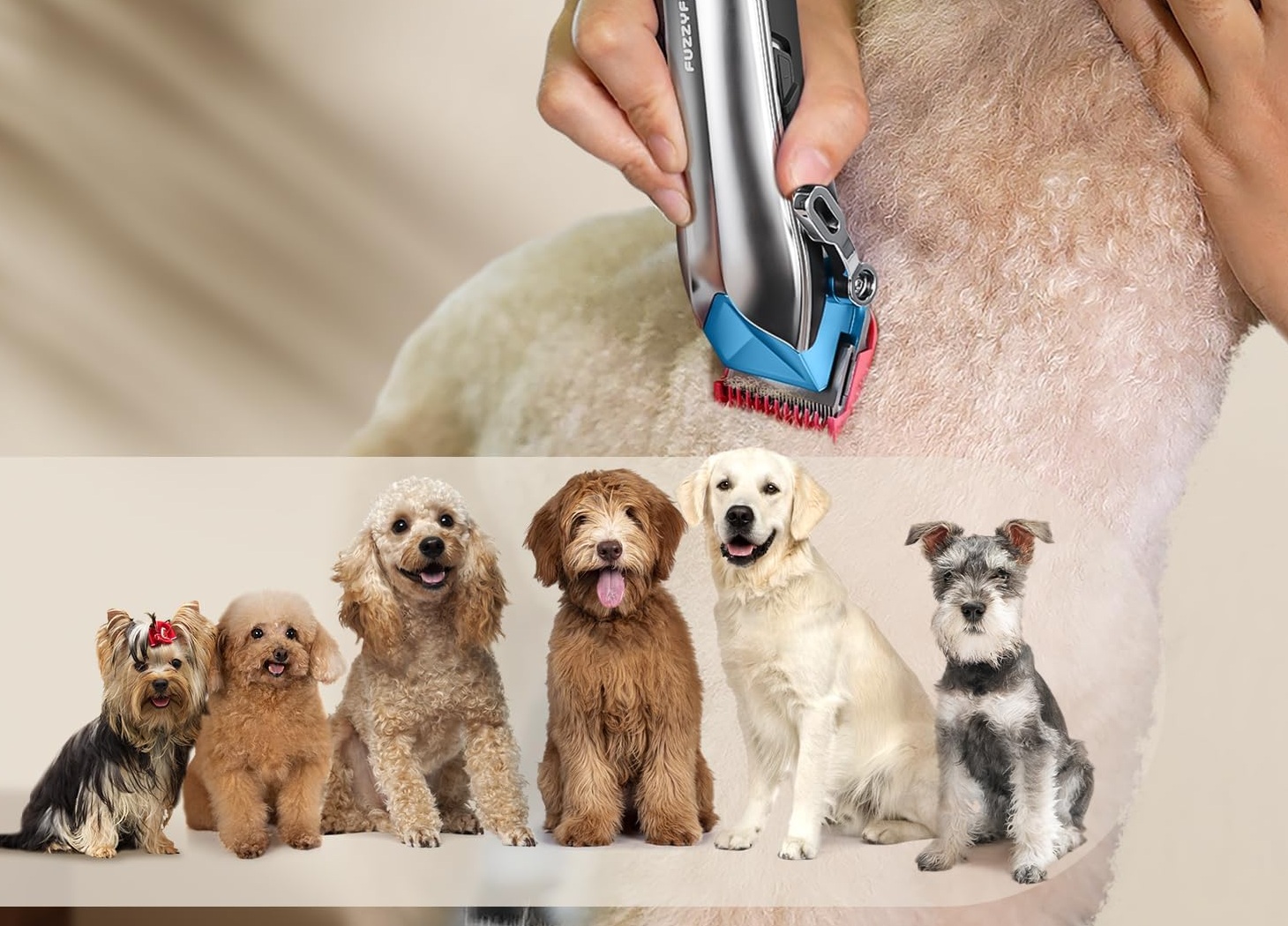 FuzzyFix Leise Hundeschermaschine für dichtes Fell