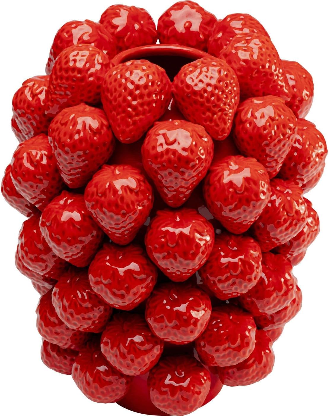 Kare Design Vase Strawberries, Rot, Erdbeeren, handgearbeitet