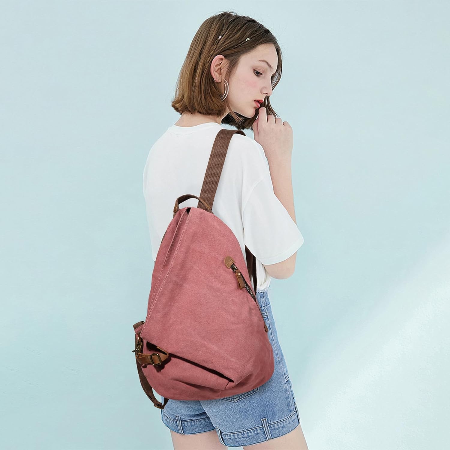 Retro Segeltuch Rucksack Canvas Vintage Rucksäcke