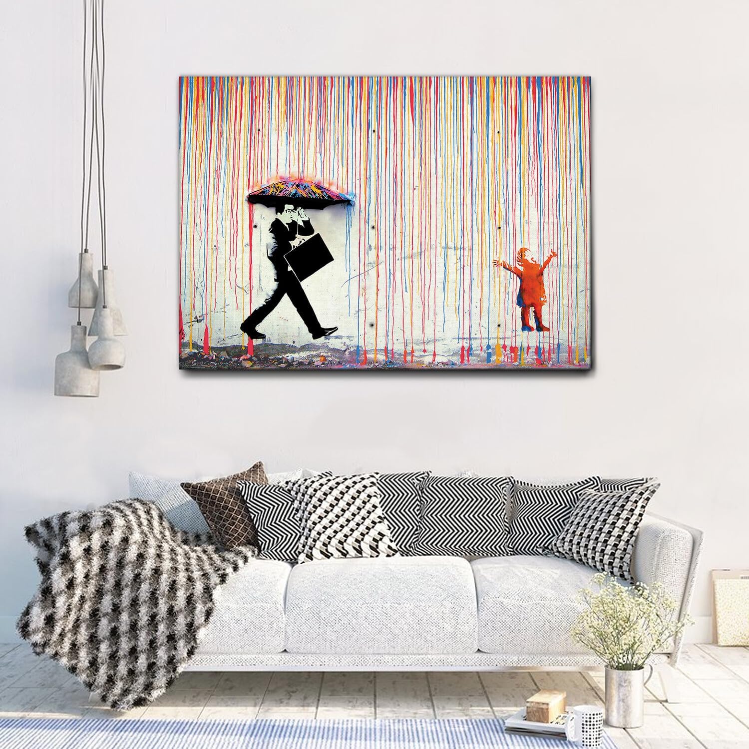 Giallobus Gemälde „Banksy – Regen der Farben“