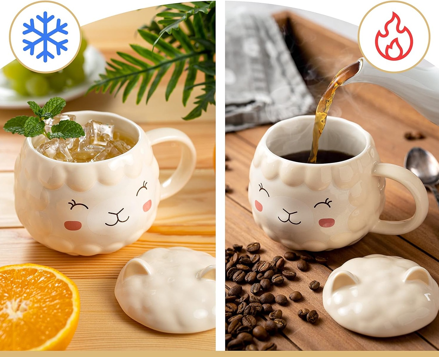 Engelshof Alpaka Tasse mit Deckel in Gelb