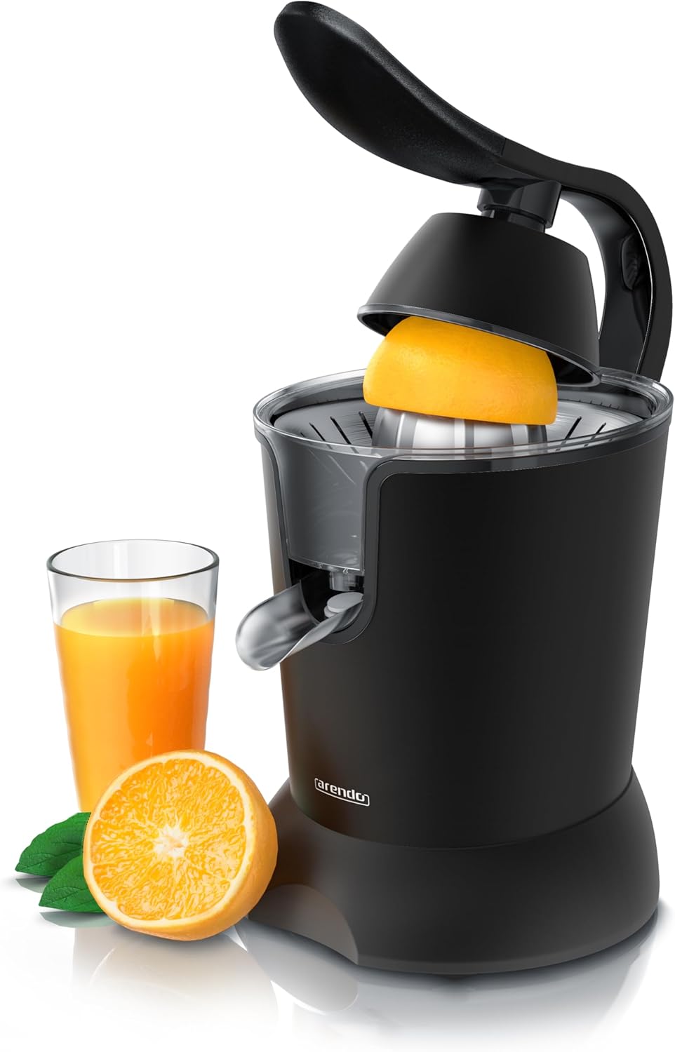 Arendo - Edelstahl Saftpresse elektrisch - Zitruspresse Orangenpresse Entsafter