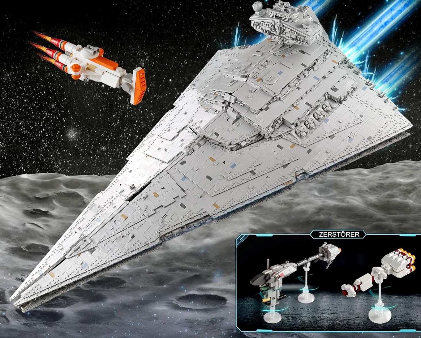 Imperial Sternenzerstörer Spielzeug mit 3 Mini-Raumschiffen