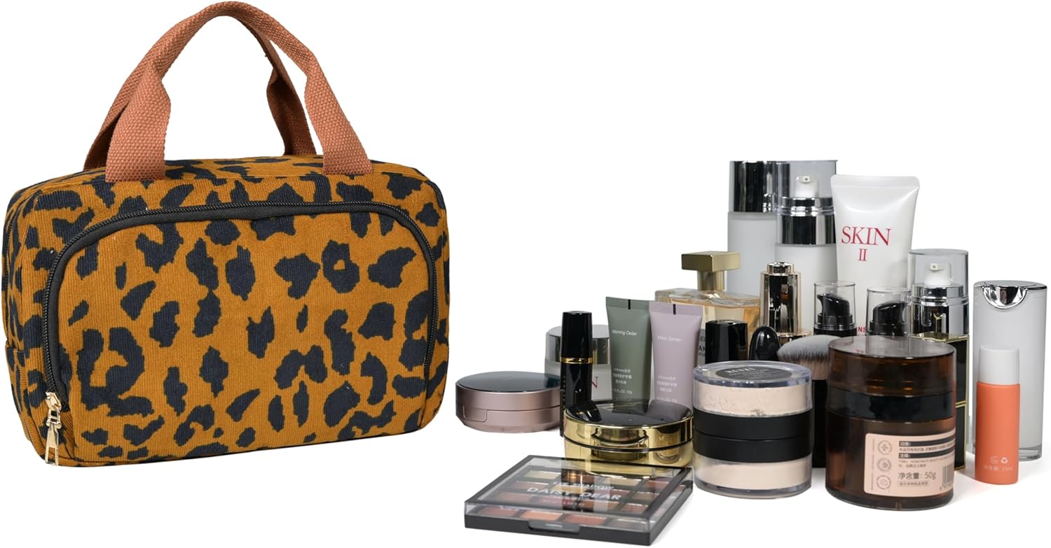 Funtlend Kulturtasche Damen Cord Kosmetiktasche