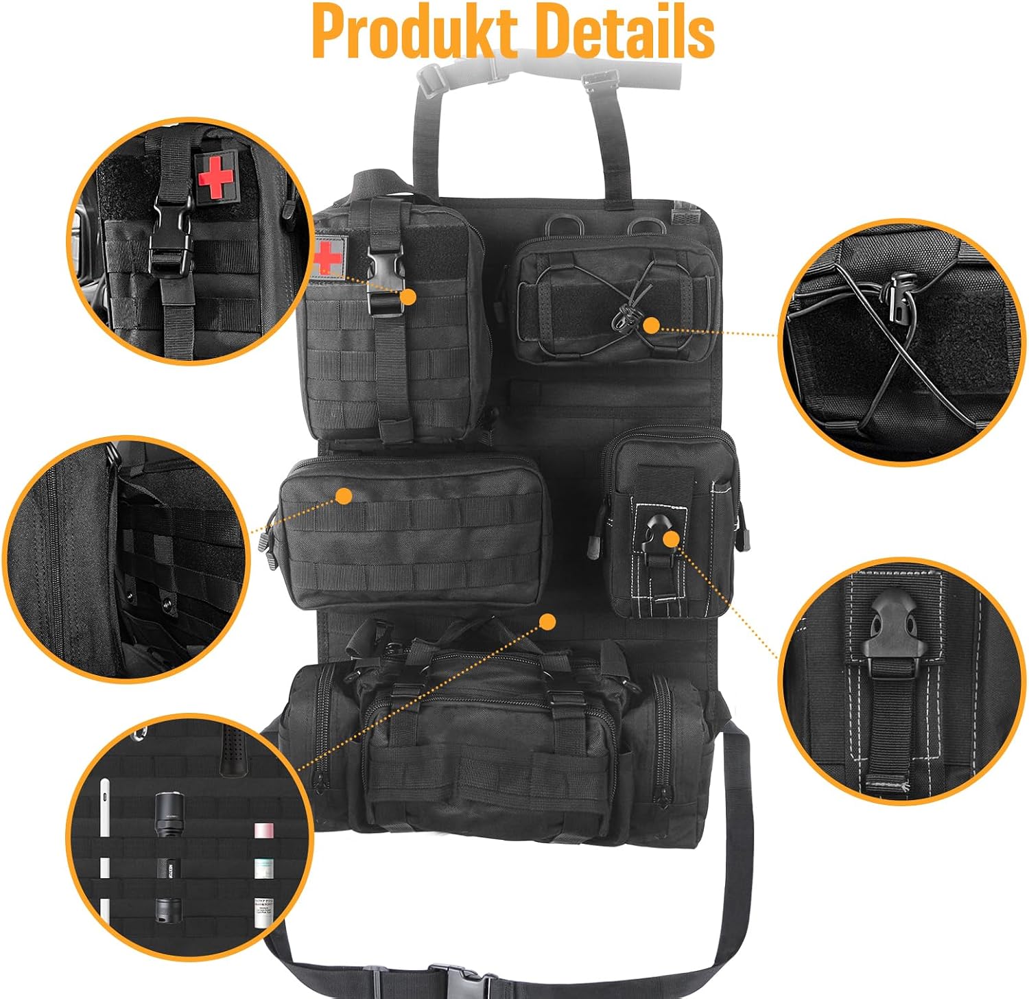 Universeller Molle Nylon Taktischer Autositz Organizer