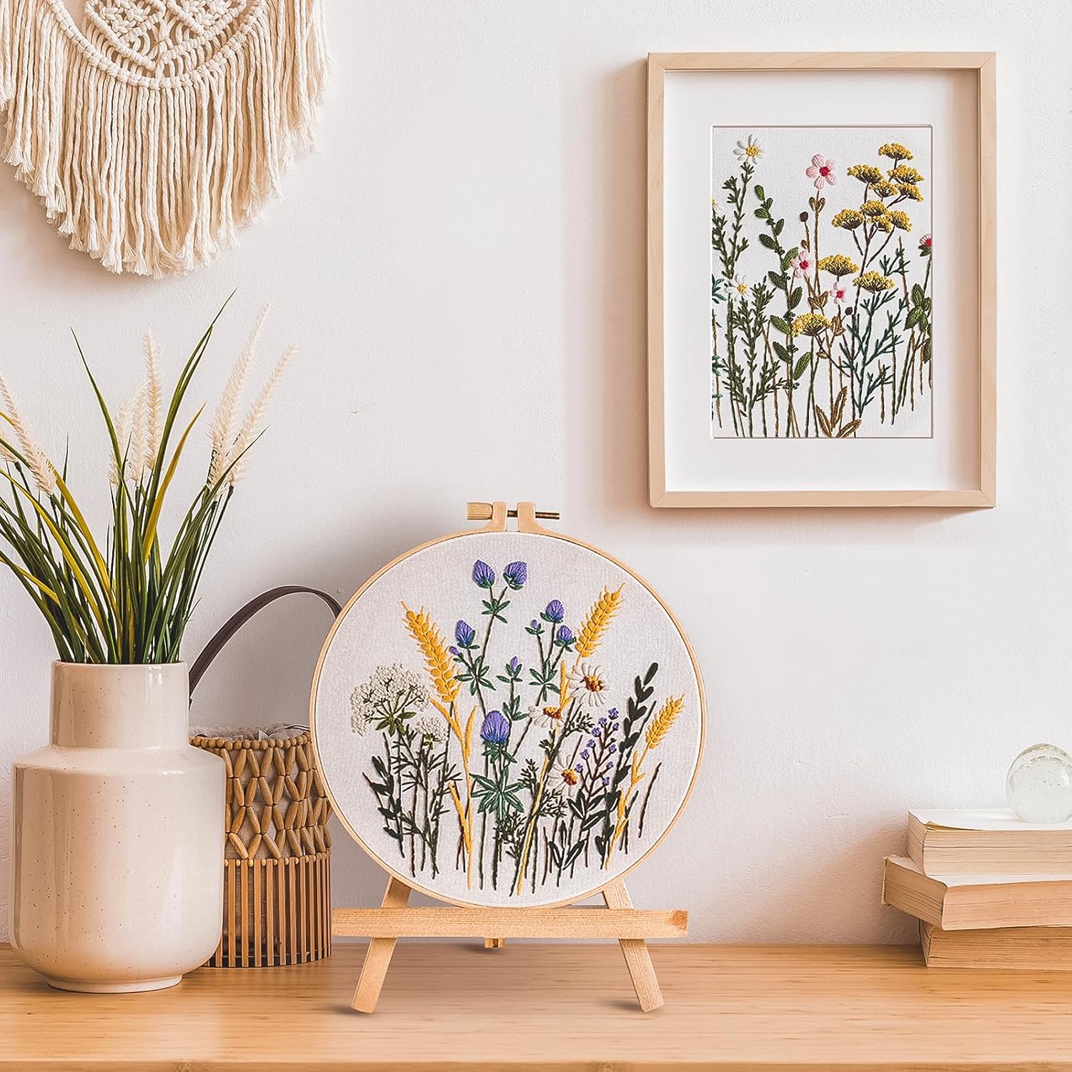 WIVLAX Stick-Set für Anfänger, 3er-Pack DIY Stickpaket mit Blumen-Motiv