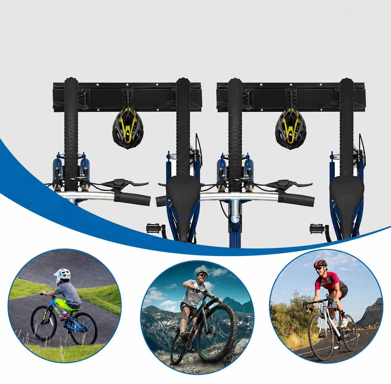 Sinoer extra langer Fahrradwandträger für 60 Zoll, 6 Fahrräder Wandmontage