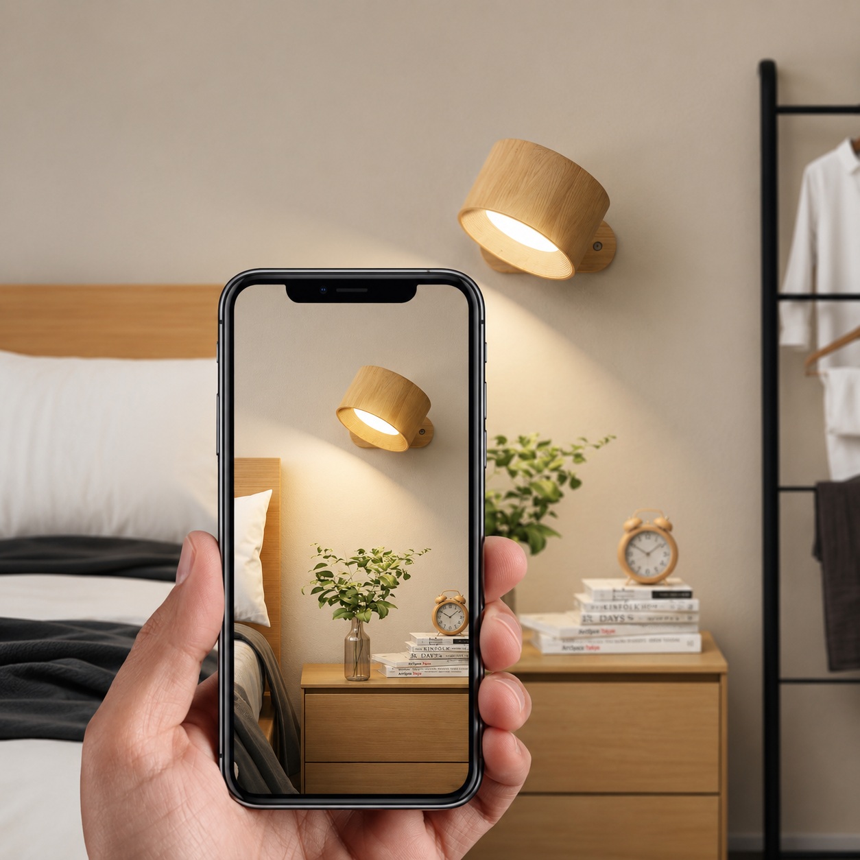 Feallive LED Wandleuchte Innen, Wandlampe mit Akku