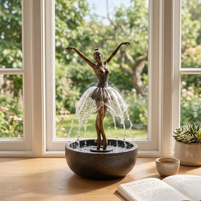 Eleganter Tischbrunnen Ballerina Ein kleines Wasserspiel als Dekoration