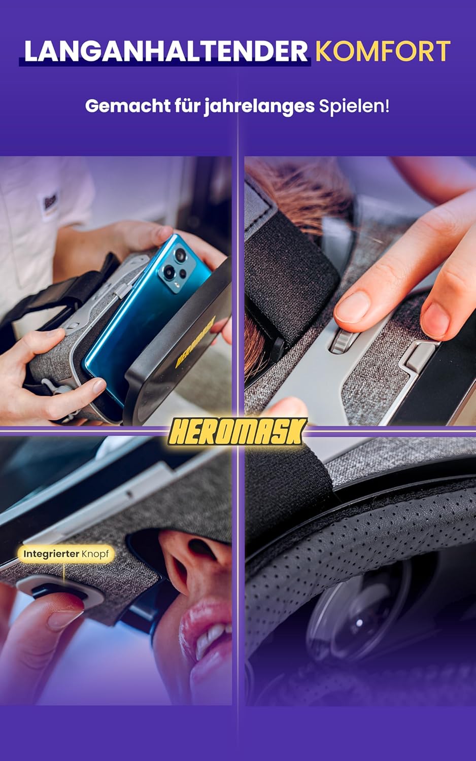 Heromask VR Brille Kinder + Mathe-Spiele 5–12 Jahre