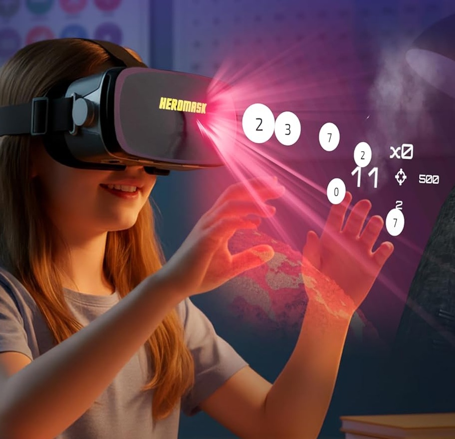 Heromask VR Brille Kinder + Mathe-Spiele 5–12 Jahre