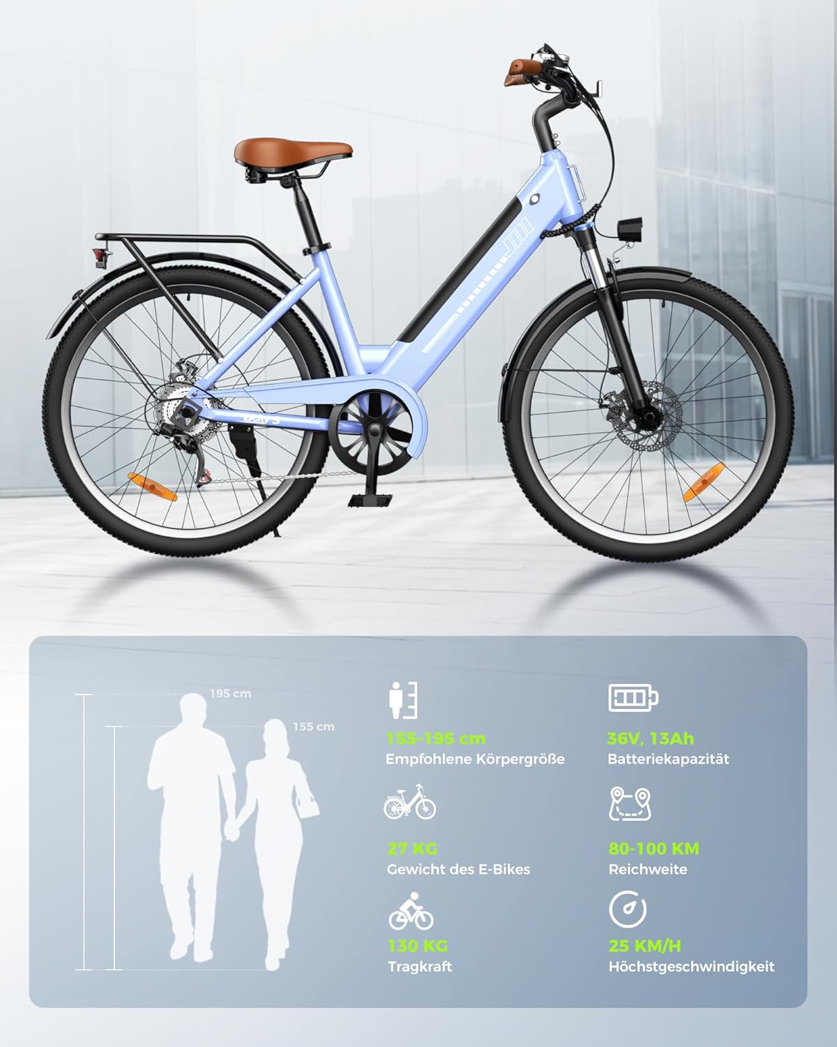 Finbike E Bike für Erwachsene 250W