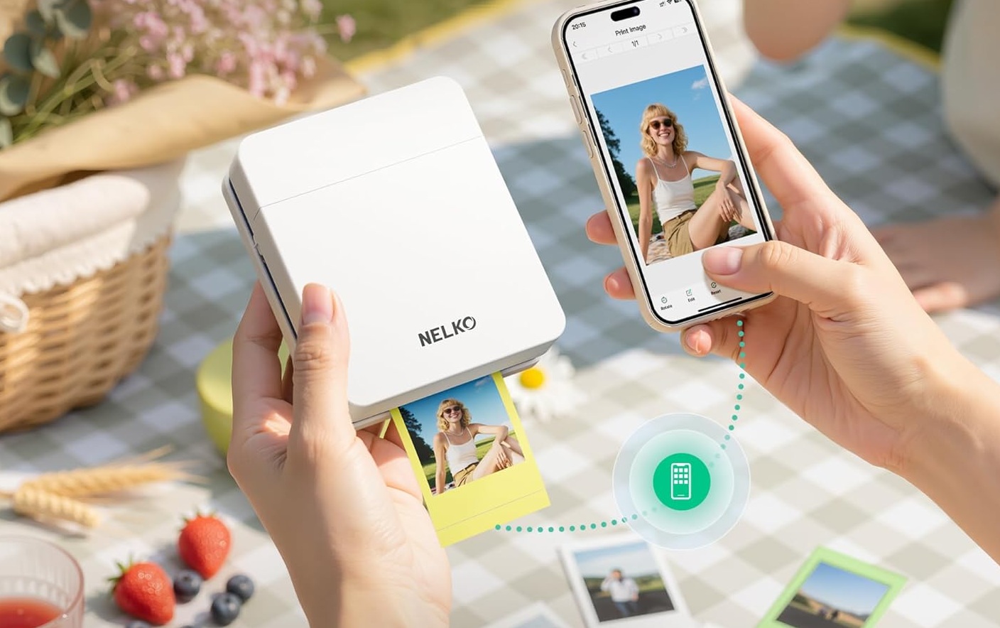Nelko Fotodrucker PP01 Farbe Tragbarer Mini Fotodrucker für Smartphone