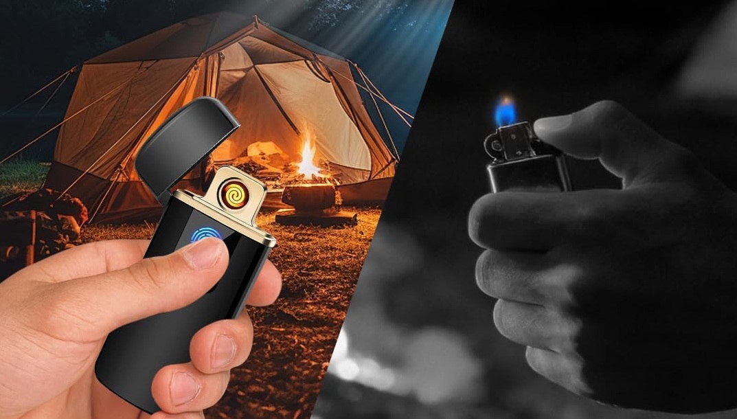 LOMUG Geschenke für Männer Lichtbogen Feuerzeug Elektrisch USB Aufladbar Touchscreen