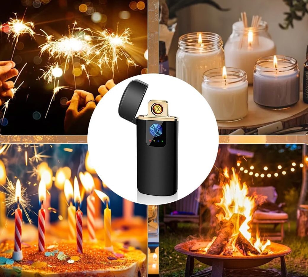 LOMUG Geschenke für Männer Lichtbogen Feuerzeug Elektrisch USB Aufladbar Touchscreen