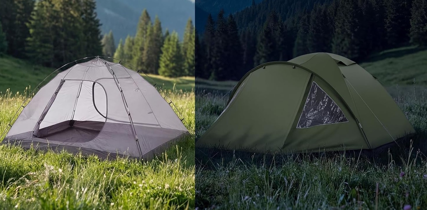 Camping Zelt 4 Personen mit Vorzelt Familienzelt Wasserdicht