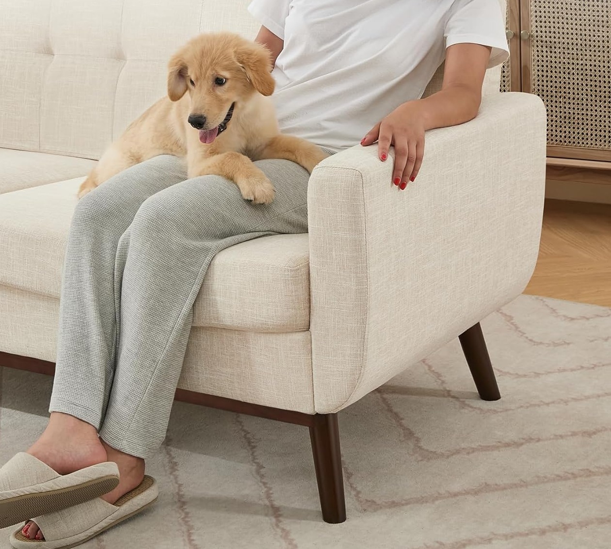 Kingfun Sofa 3-Sitzer Modernes Kleines Sofa