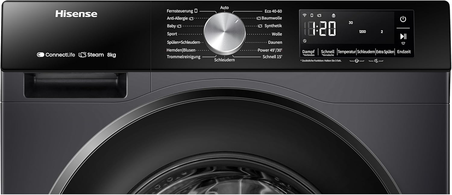 Hisense WF3S8043BB3 Waschmachine mit Dampffunkunktion