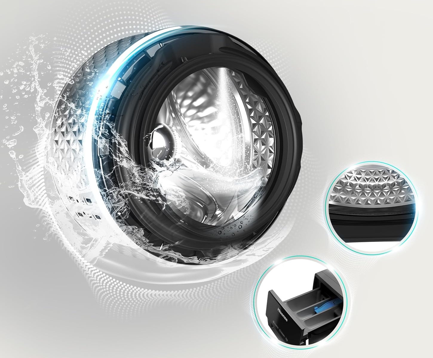 Hisense WF3S8043BB3 Waschmachine mit Dampffunkunktion