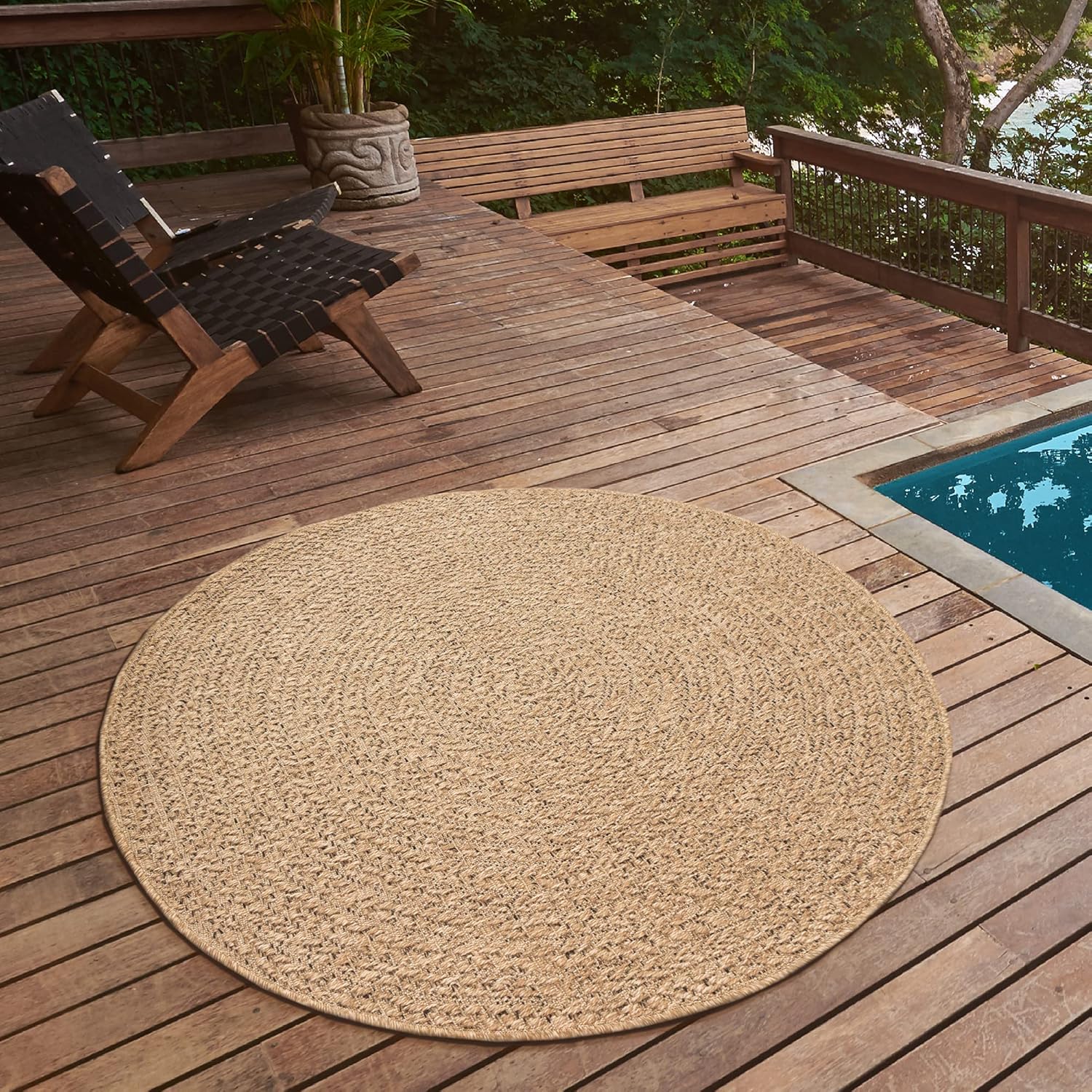 the carpet Kansas Outdoor Teppich – Wetterfester Indoor & Outdoor Teppich im Jute-Look